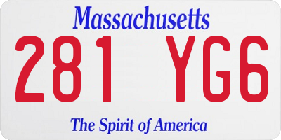 MA license plate 281YG6