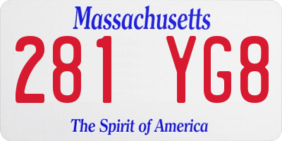 MA license plate 281YG8