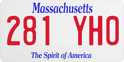 MA license plate 281YH0