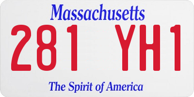 MA license plate 281YH1