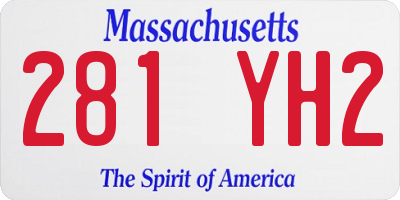 MA license plate 281YH2