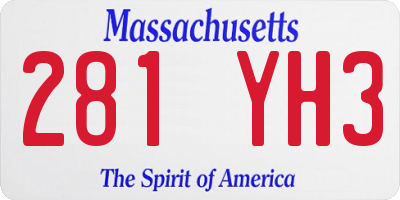 MA license plate 281YH3