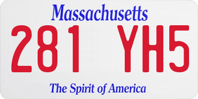 MA license plate 281YH5