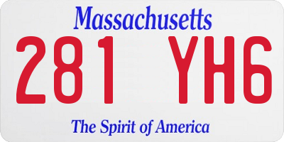 MA license plate 281YH6