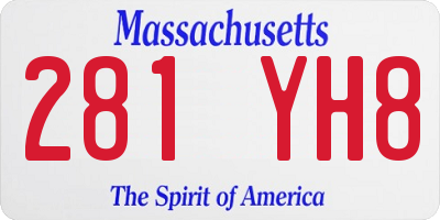 MA license plate 281YH8