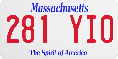 MA license plate 281YI0
