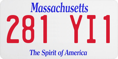 MA license plate 281YI1