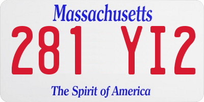MA license plate 281YI2