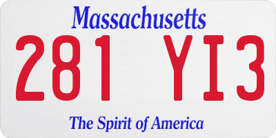 MA license plate 281YI3