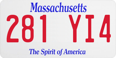 MA license plate 281YI4