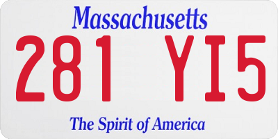 MA license plate 281YI5