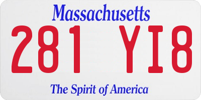 MA license plate 281YI8