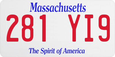 MA license plate 281YI9