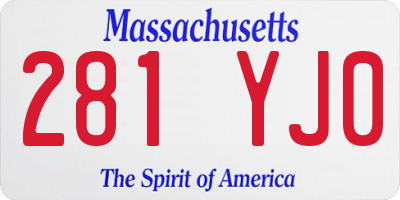 MA license plate 281YJ0