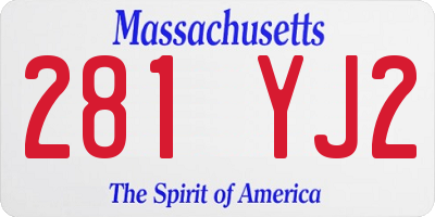 MA license plate 281YJ2