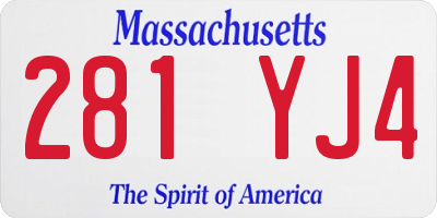 MA license plate 281YJ4