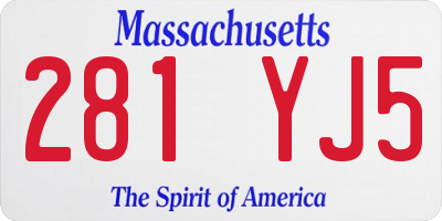 MA license plate 281YJ5