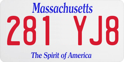 MA license plate 281YJ8