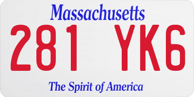 MA license plate 281YK6