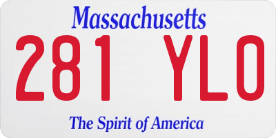 MA license plate 281YL0
