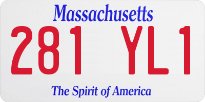 MA license plate 281YL1