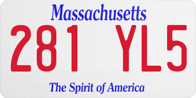 MA license plate 281YL5