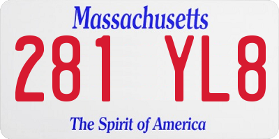 MA license plate 281YL8