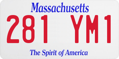 MA license plate 281YM1