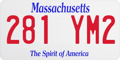 MA license plate 281YM2
