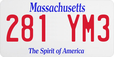 MA license plate 281YM3