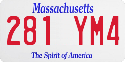 MA license plate 281YM4