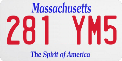 MA license plate 281YM5