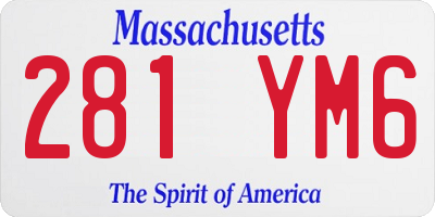 MA license plate 281YM6
