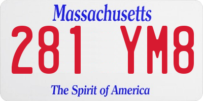 MA license plate 281YM8