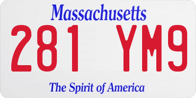 MA license plate 281YM9