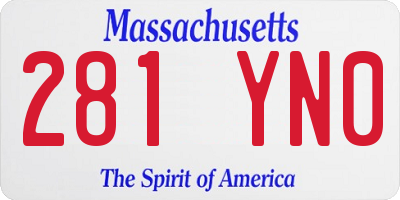 MA license plate 281YN0
