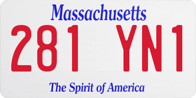 MA license plate 281YN1