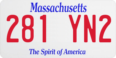MA license plate 281YN2