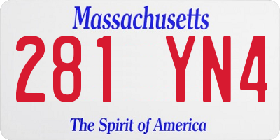 MA license plate 281YN4