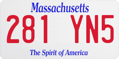 MA license plate 281YN5