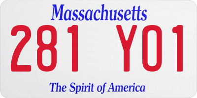 MA license plate 281YO1