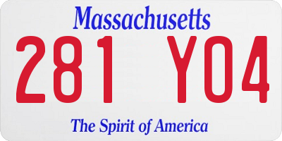 MA license plate 281YO4