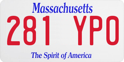 MA license plate 281YP0