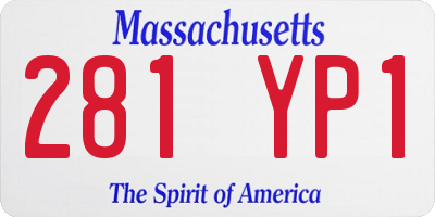 MA license plate 281YP1