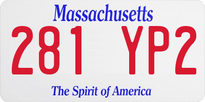 MA license plate 281YP2