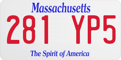 MA license plate 281YP5