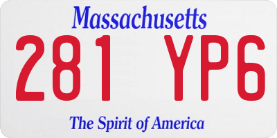 MA license plate 281YP6