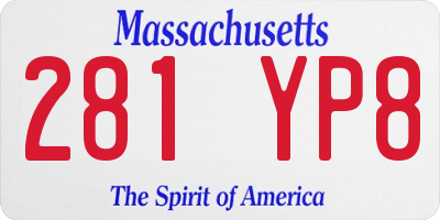 MA license plate 281YP8