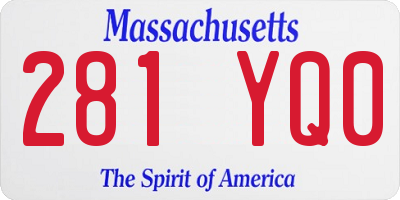 MA license plate 281YQ0