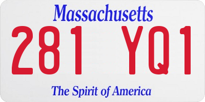 MA license plate 281YQ1